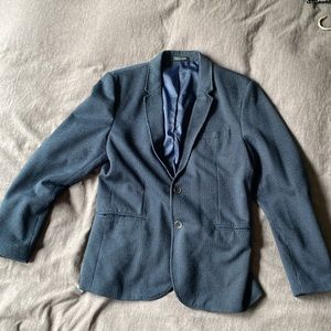Zara Mens Blazer Size 44 Navy with white dots